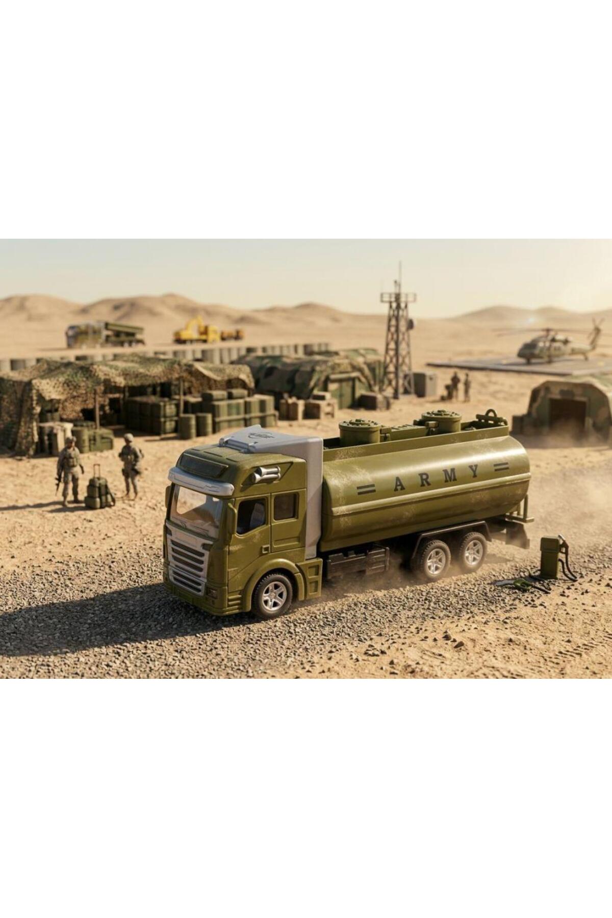 Tıfıl Toys Gerçekçi Tasarım Çek Bırak Askeri Tanker - Oyuncak Tanker fotoğrafı 4 (önizleme)
