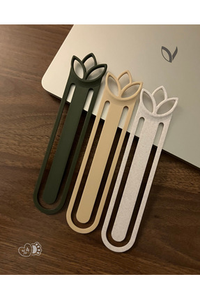 Leaft Design LOTUS 3’lü Minimalist Kitap Ayracı Seti – Dekoratif Estetik Book...