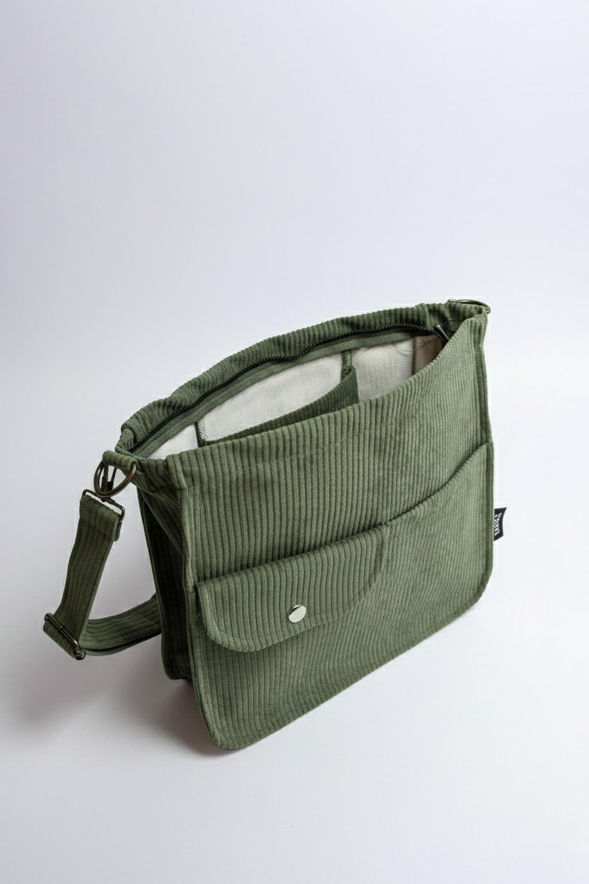 bagg  Move Model Koyu Yeşil Kadife Çanta - Görsel 4