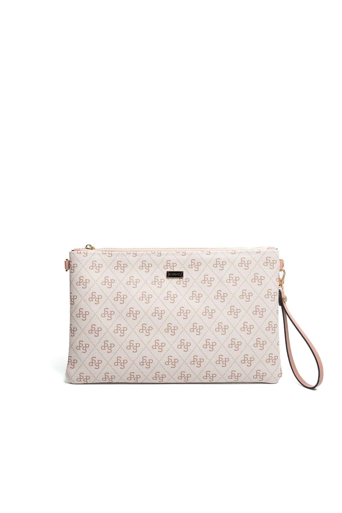 Silver Polo Silver & Polo SP1034 Kadın Portföy & Clutch Monogram Pembe-Somon