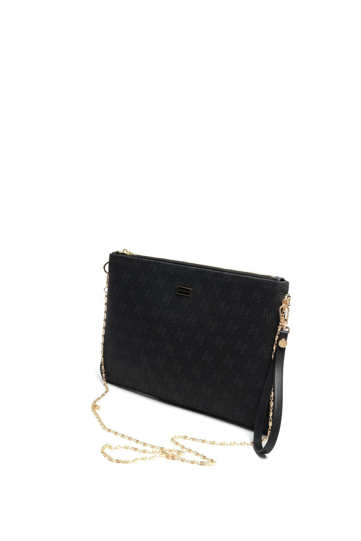 Silver Polo Silver & Polo SP1034 Kadın Portföy & Clutch Monogram Siyah-Siyah görsel 4