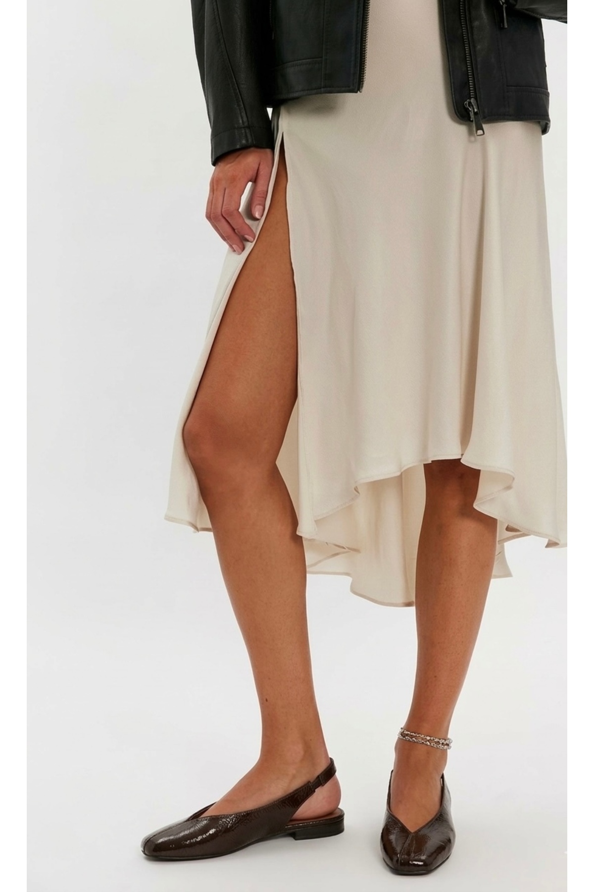 Genel Markalar Siena Kadın Kahverengi Kare Burun Babet Slingback görsel 5