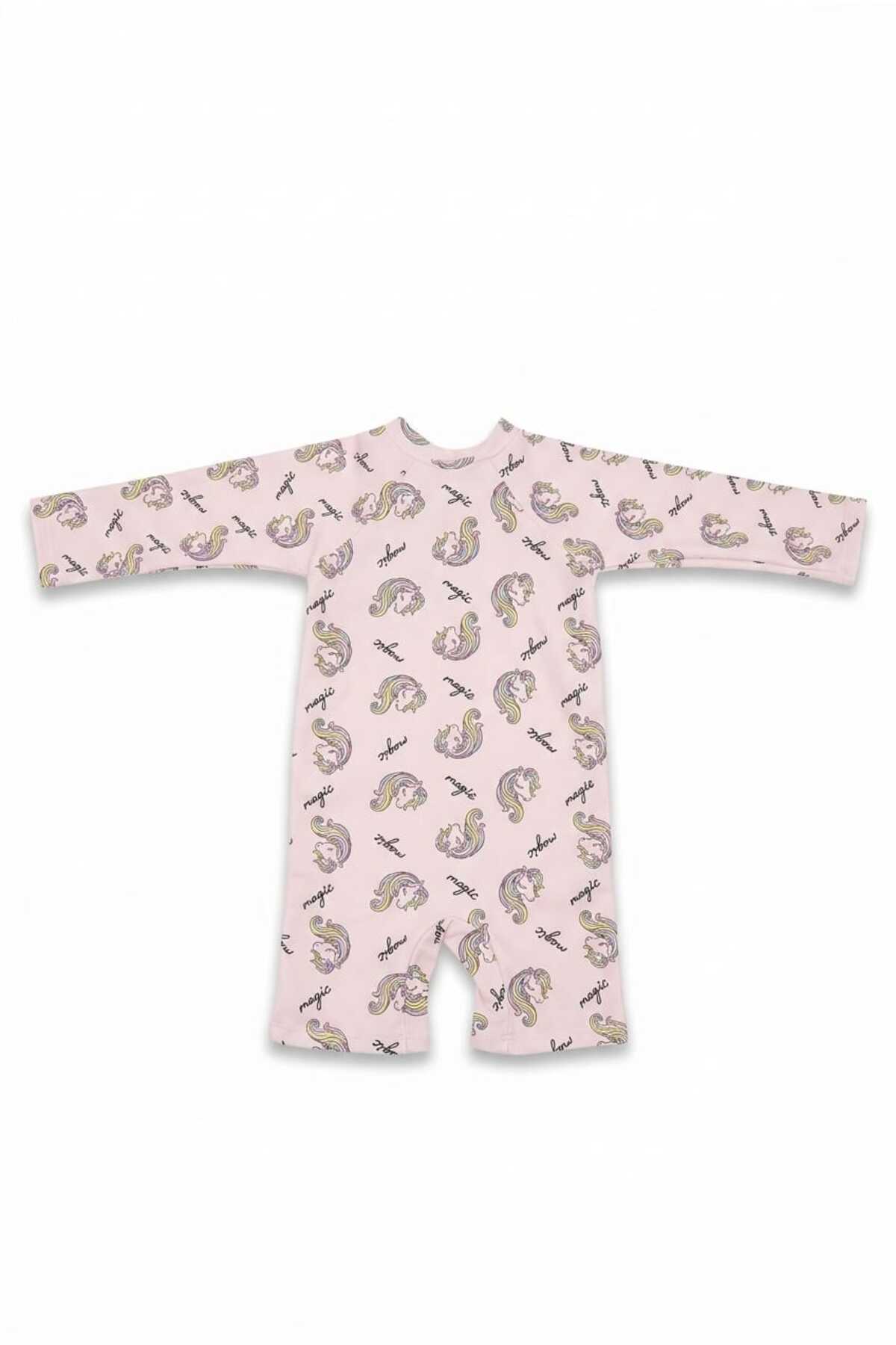 Beniizle Şortlu Desenli Uzun Kollu Kız Bebek Çocuk Yüzücü Mayosu fotoğrafı 3 (önizleme)