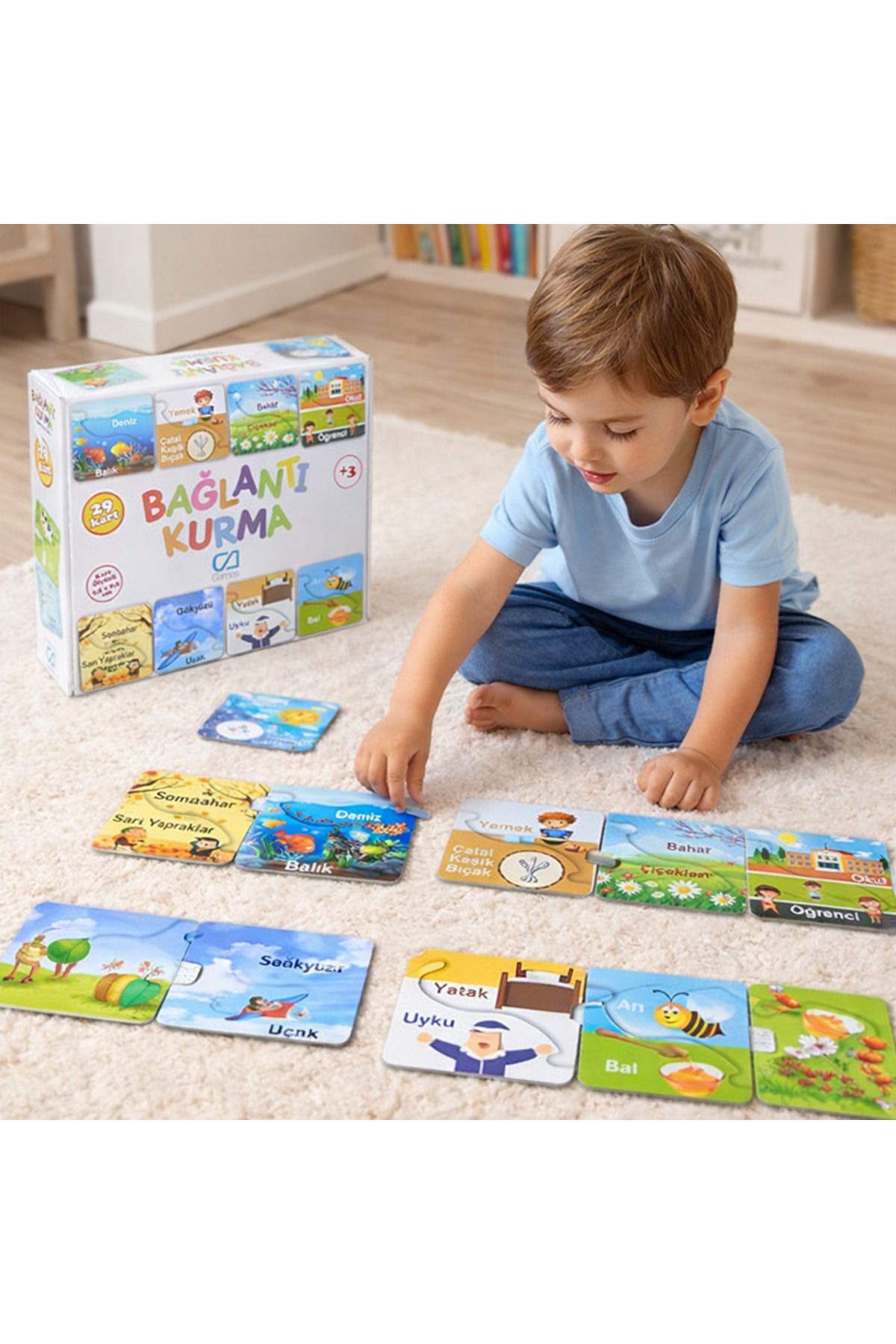 NUNU Eğitici Bağlantı Kurma Kartları 3+ Yaş Okul Öncesi Zeka Dikkat ve Kelime Geliştirici Oyun Seti fotoğrafı 2 (önizleme)