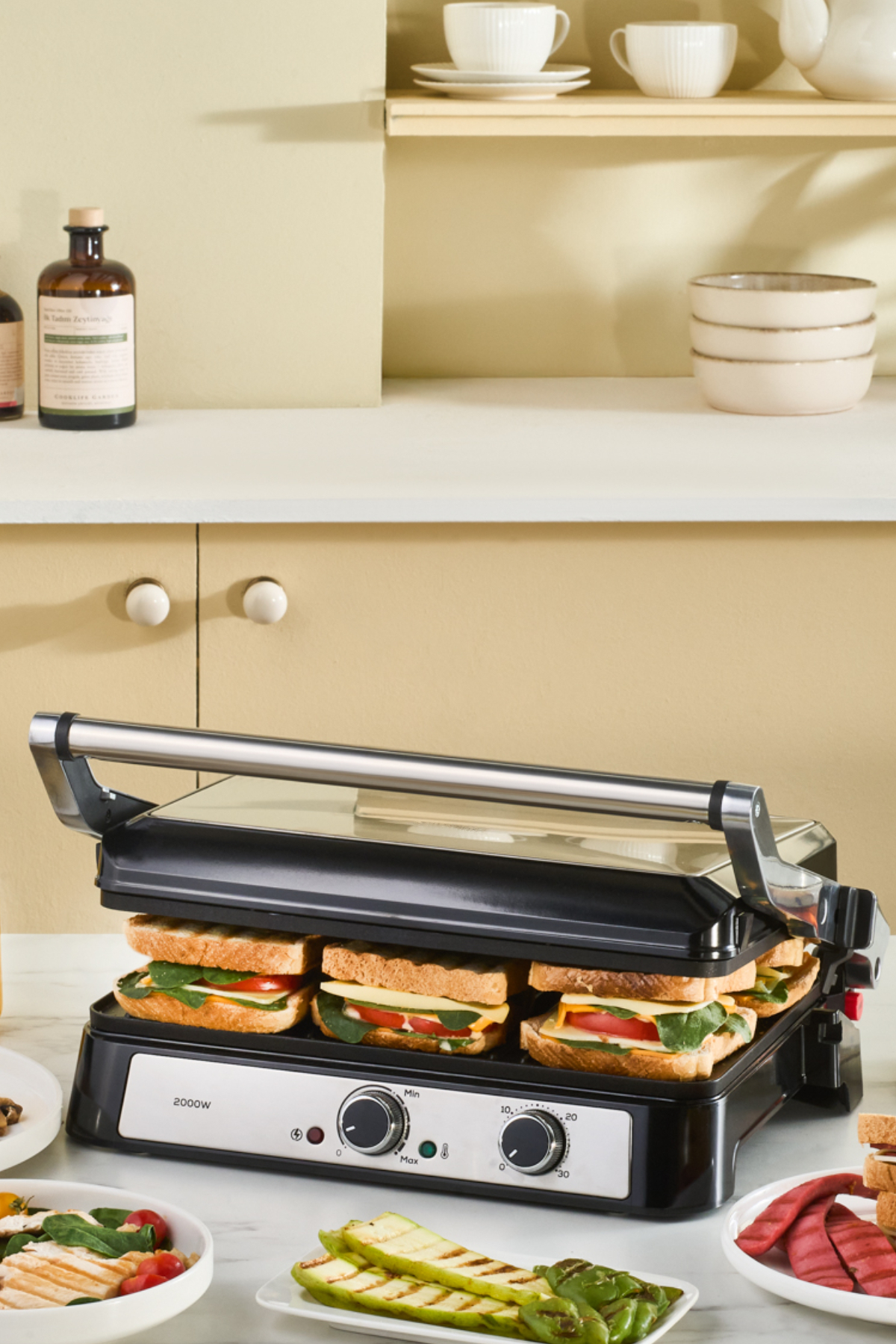 Emsan Emsan Toastmate 6 Dilim Kapasiteli Zaman Ayarlı Döküm Plakalı Izgara ve Tost Makinesi Inox 2000W