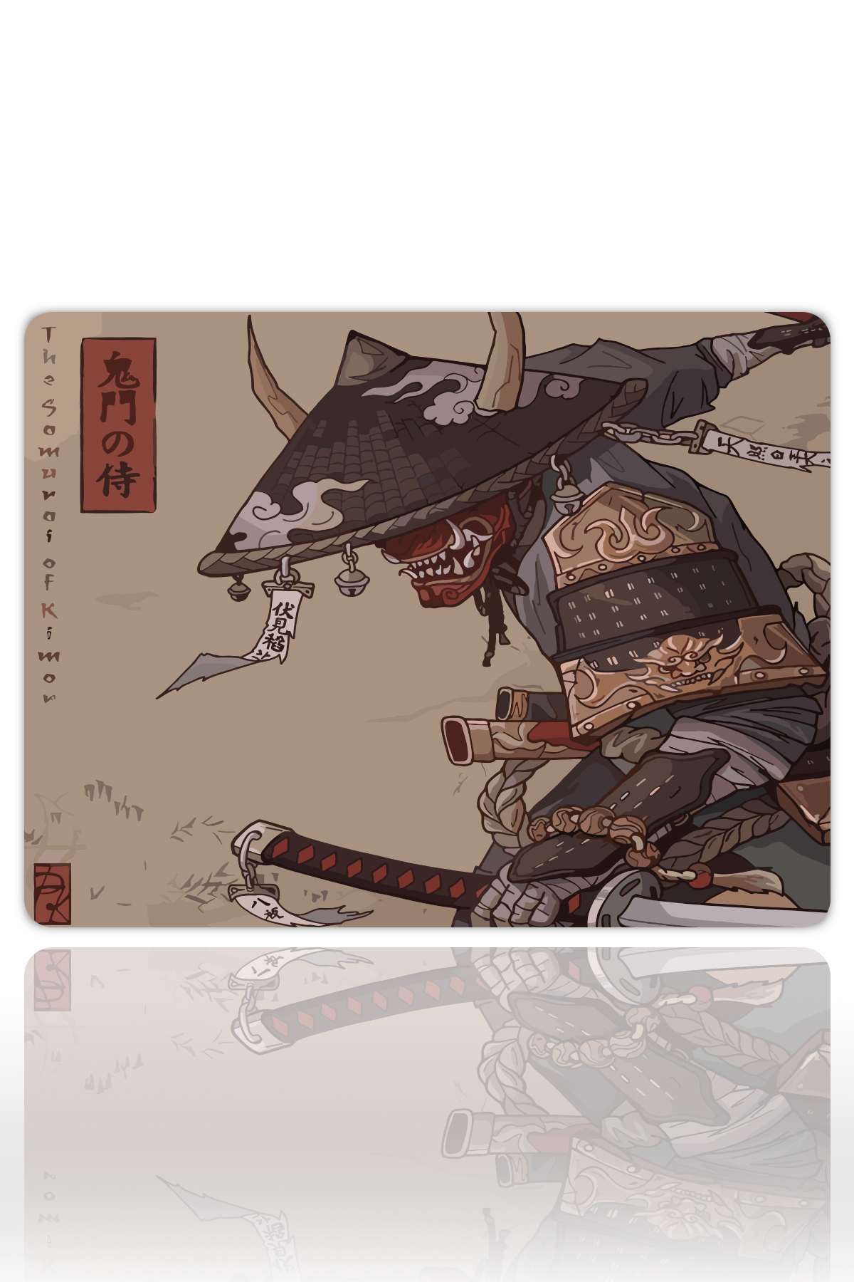 urzuva Warrior Oni Gaming Oyuncu XXL Mouse Pad Kaydırmaz Dikişli