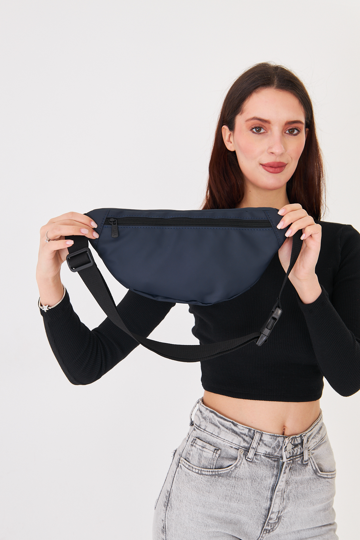 Superbag Gri 2 Bölmeli Çapraz Askılı Bel ve Omuz Çantası Unisex Günlük Kullanım Çantası görsel 8