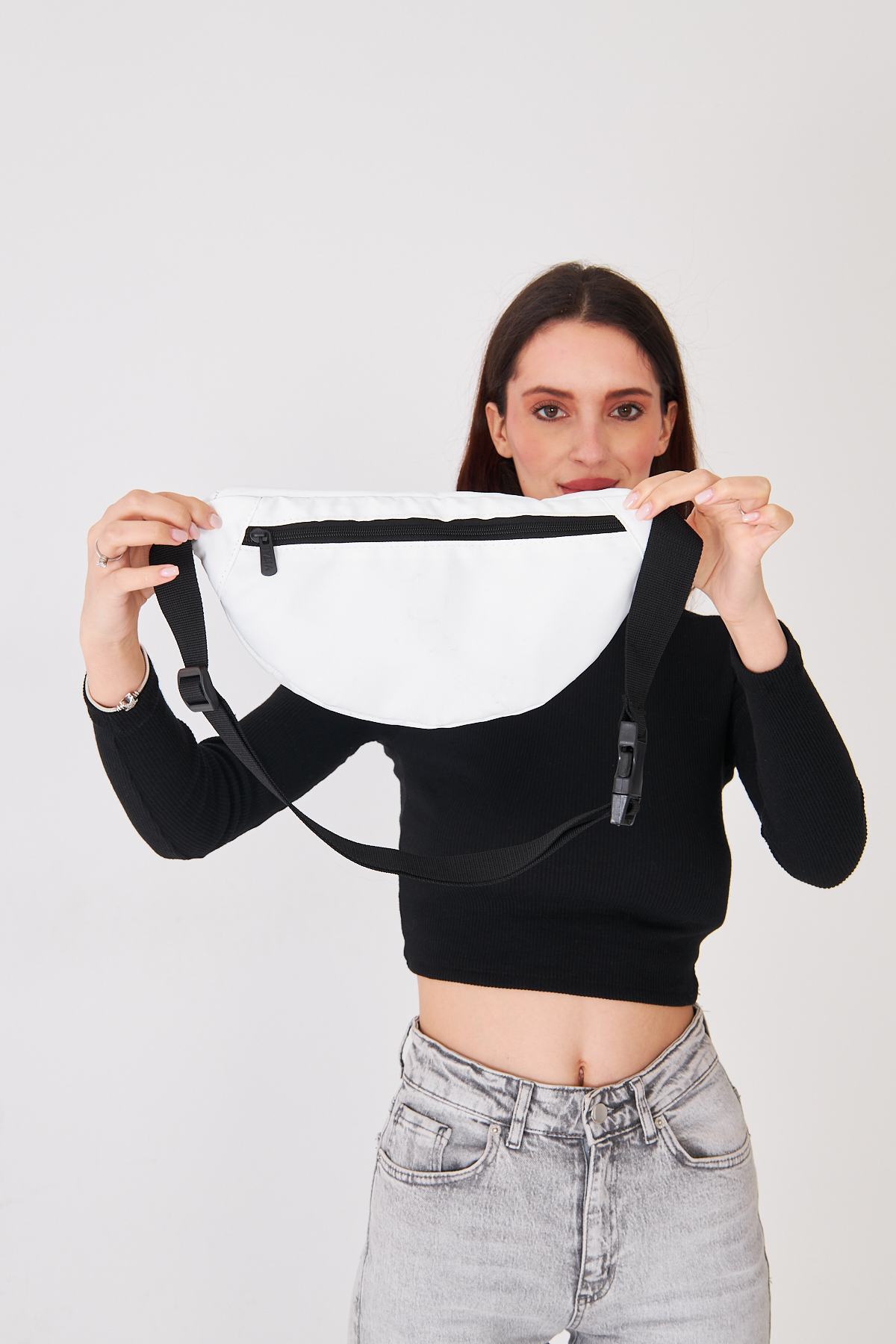 Superbag Gri 2 Bölmeli Çapraz Askılı Bel ve Omuz Çantası Unisex Günlük Kullanım Çanta görsel 8