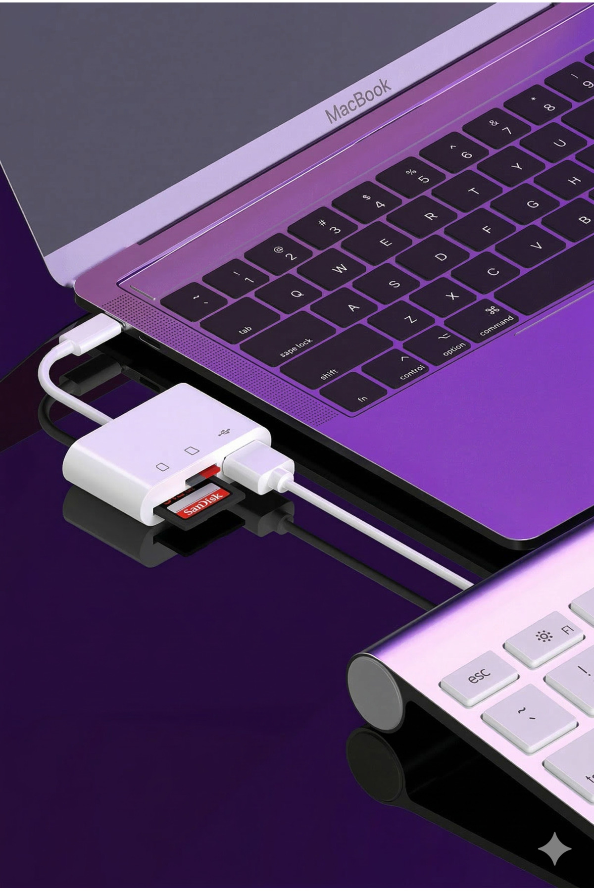 3'ü 1 Arada Type-C USB SD/Micro SD Kart Okuyucu Adaptör - iPhone 15/16, OTG Tablet ve PC Uyumlu