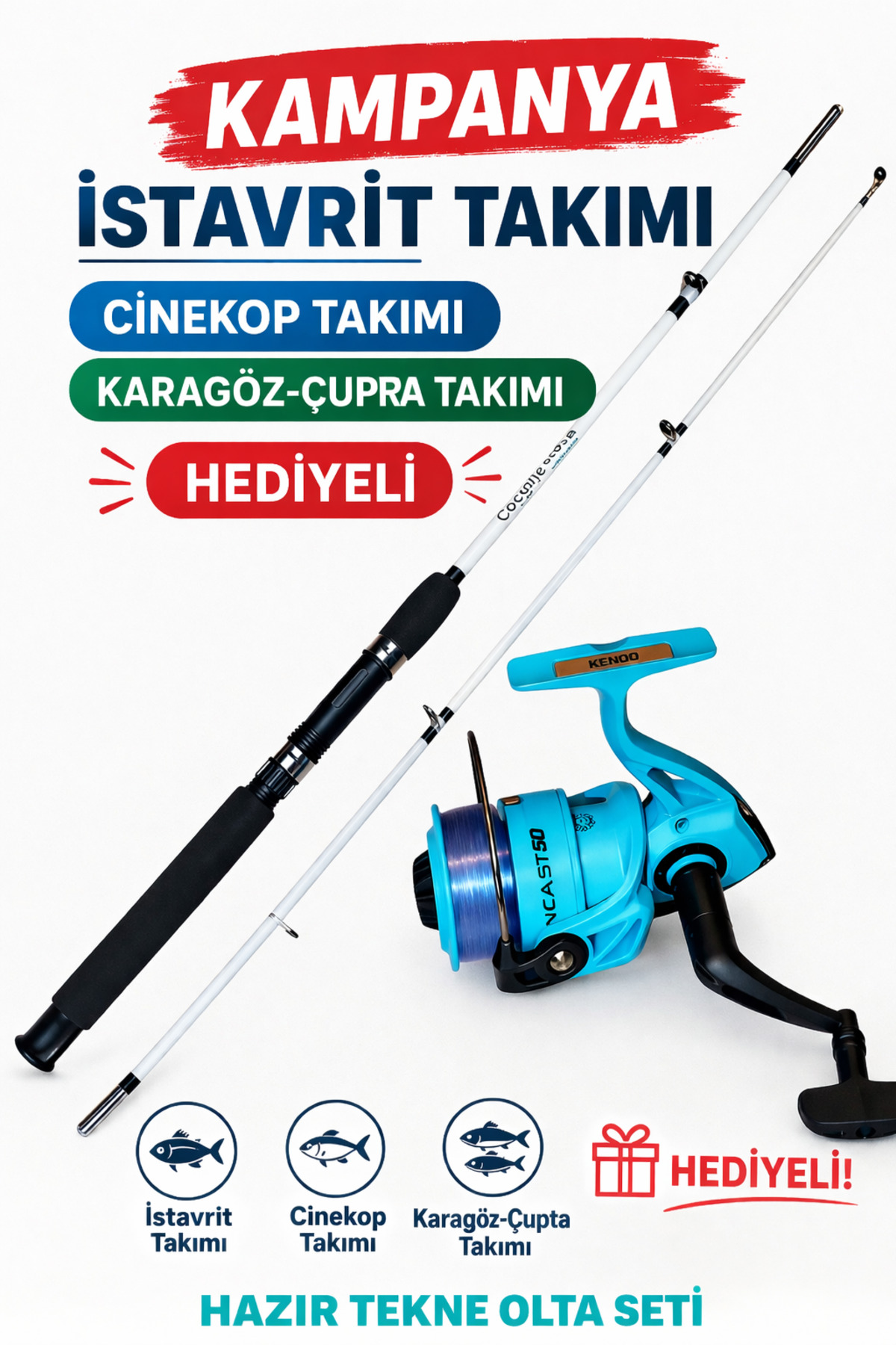 POWEREX Kendo Ocean Cast 5000 makina Crocodile 165cm. 120-250 gr