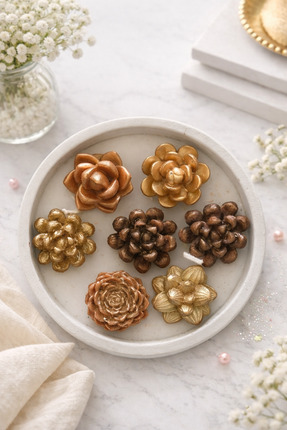 Maera Studio El Yapımı %100 Soya Sukulent Mum