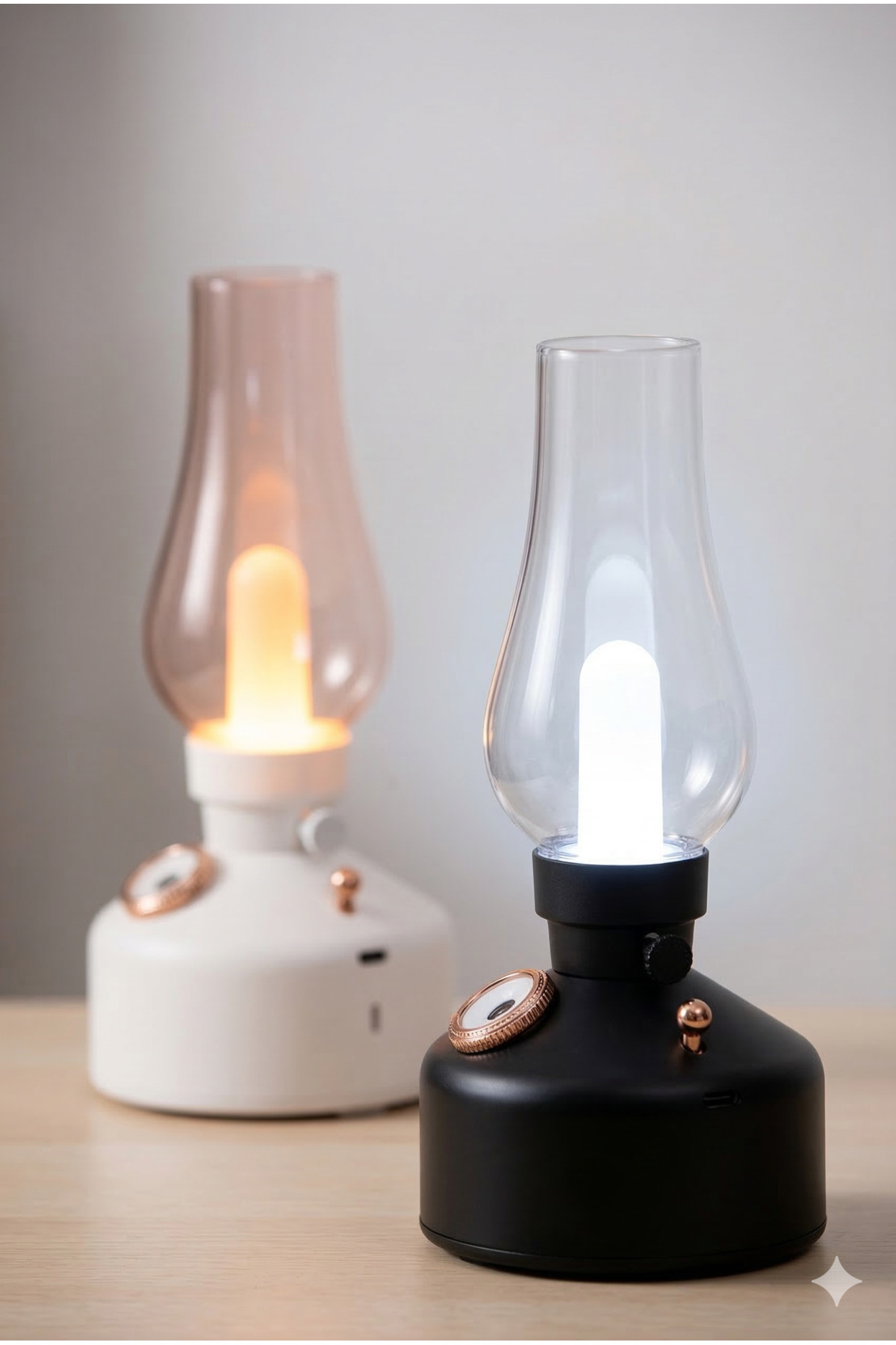 Retro Gaz Lambası Tasarımlı Hava Nemlendirici - Vintage Dekoratif Masa Lambası Aromaterapi Difüzörü