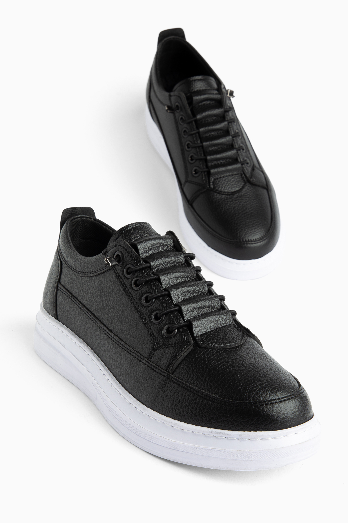 MY GROSS SHOES Erkek Siyah Akıllı Bağcıklı Günlük Hafif Poli Dikişli Taban Yürüyüş Garantili Spor Ayakkabı görsel 3