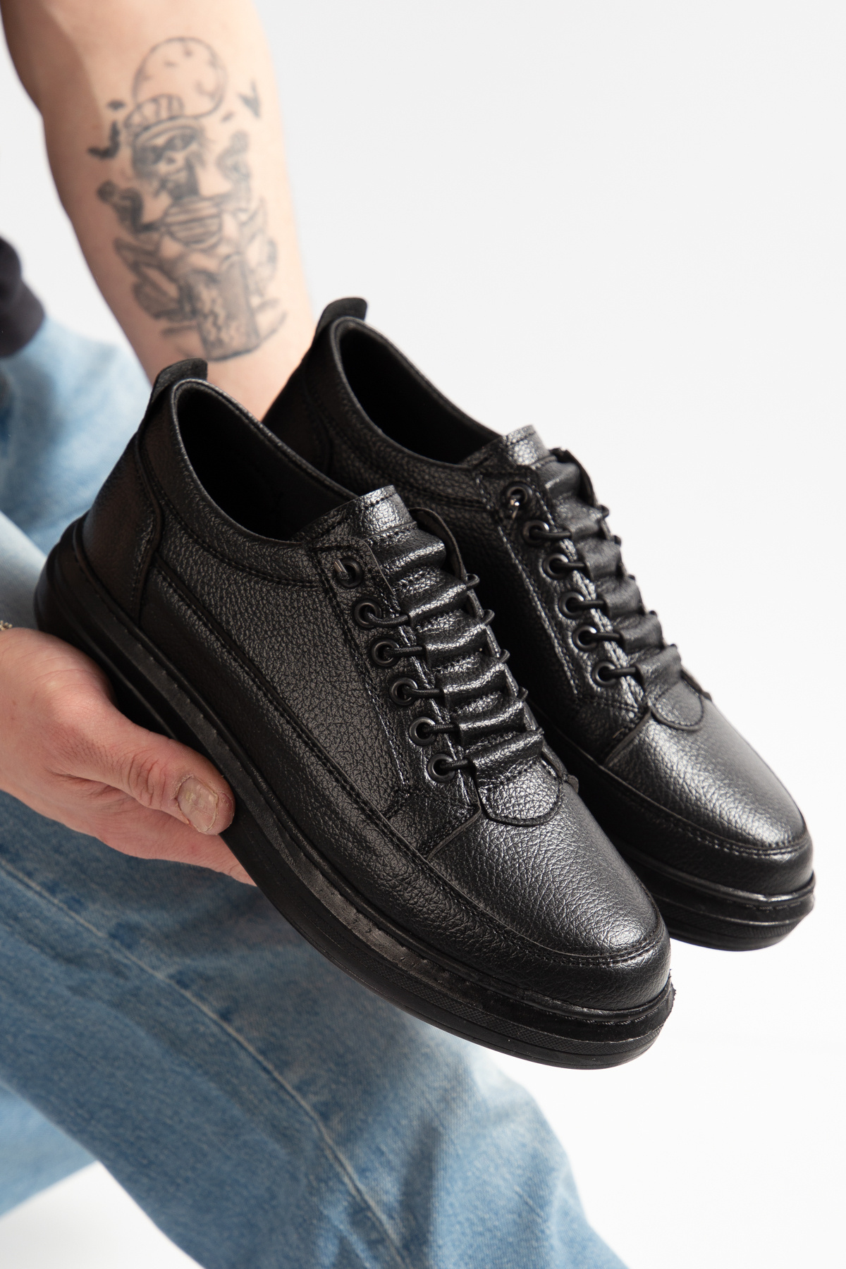 MY GROSS SHOES Erkek Siyah Akıllı Bağcıklı Günlük Hafif Poli Dikişli Taban Yürüyüş Garantili Spor Ayakkabı görsel 2