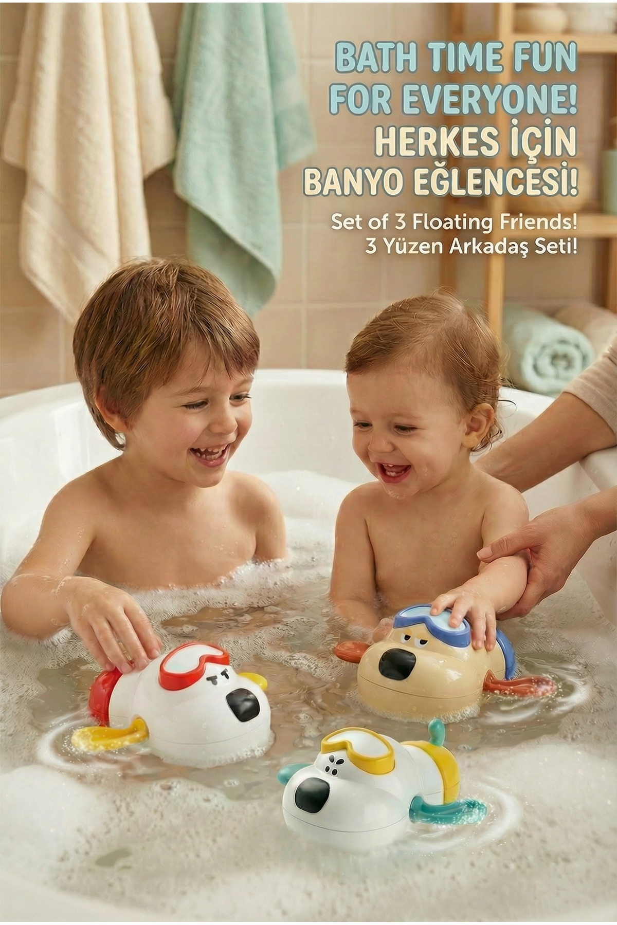 BBSKY 3'lü Sevimli Köpek Banyo Oyuncakları - El-Göz Koordinasyonu Destekli Eğitici ve Eğlenceli Set fotoğrafı 5 (önizleme)