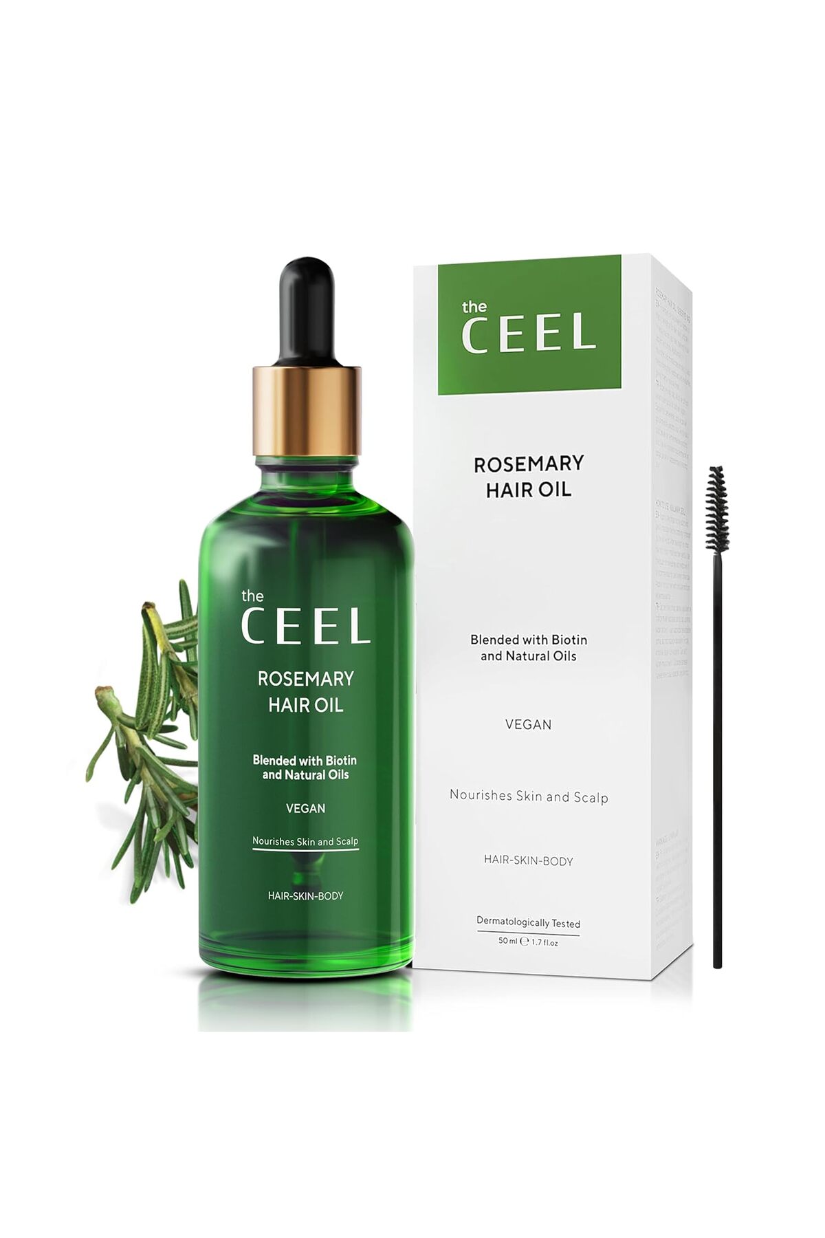 The Ceel Biberiye Saç Yağı Complexi 50 ml - Biotin, Hint Yağı ve Vitamin E İçeren Bitkisel Bakım Yağ — B0C7HBS9DR