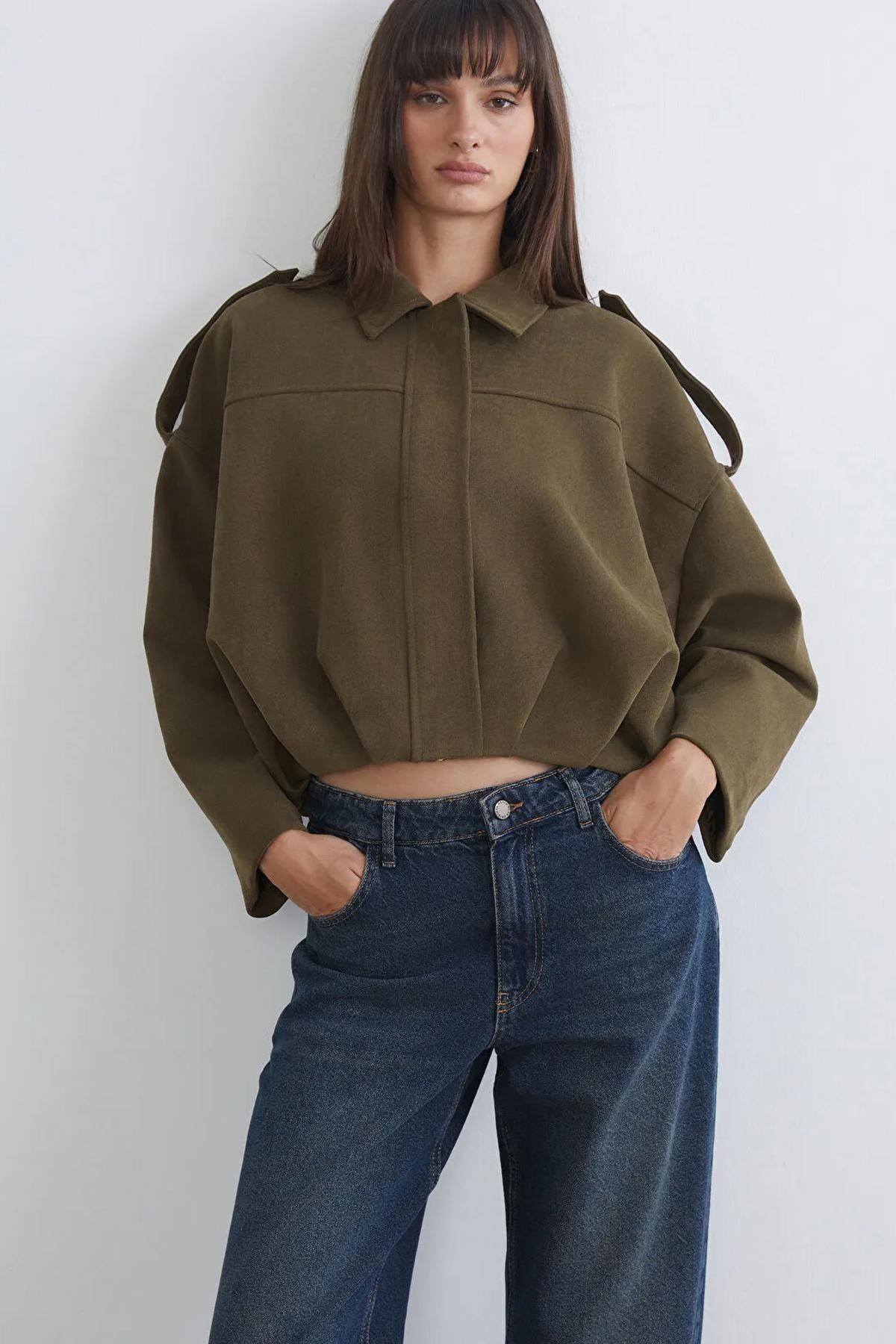 Women's Suede Epaulette Bomber Jacket