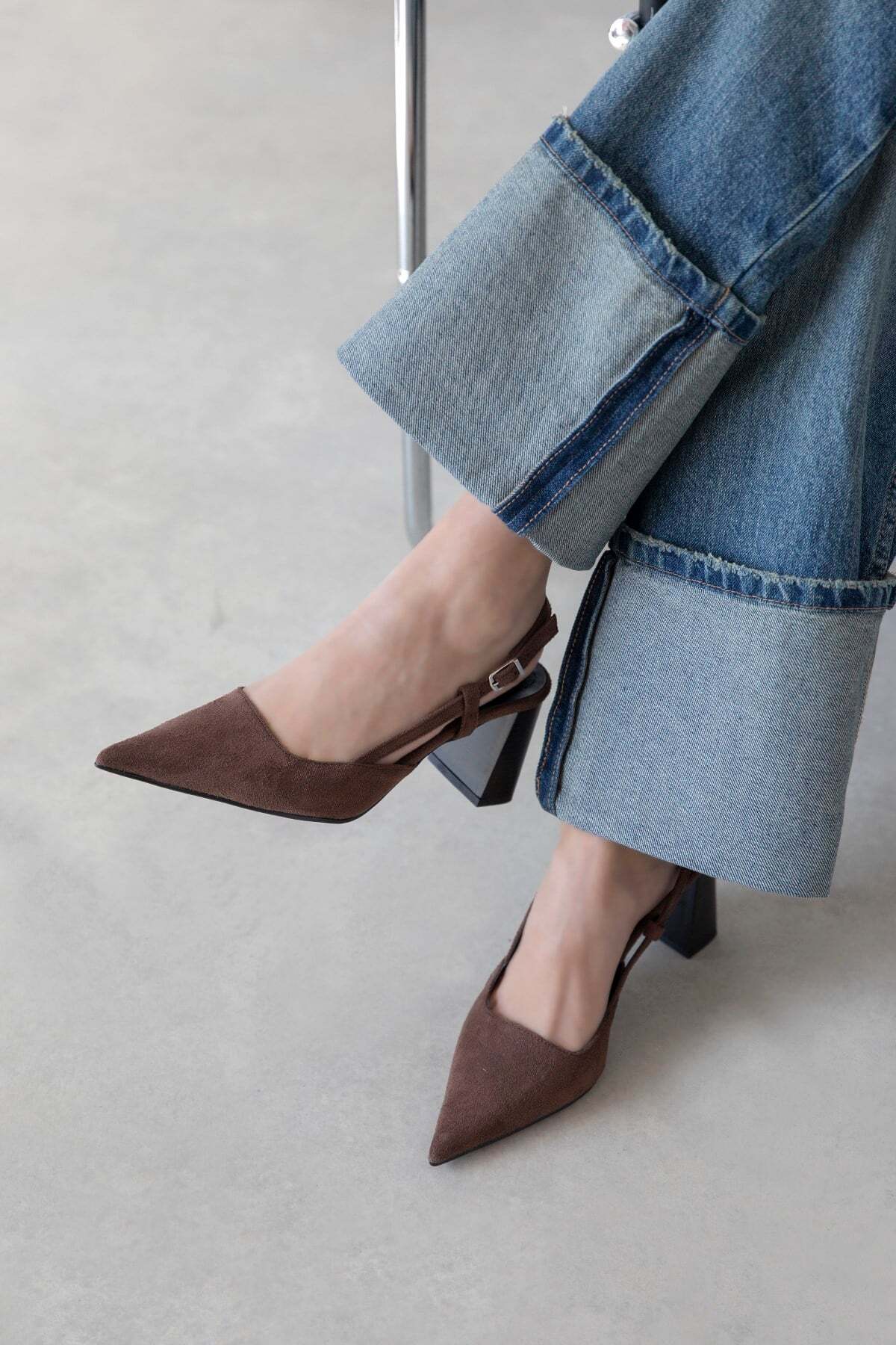 Straswans  Divoff Kadın Süet Topuklu Ayakkabı Kahve - Görsel 2