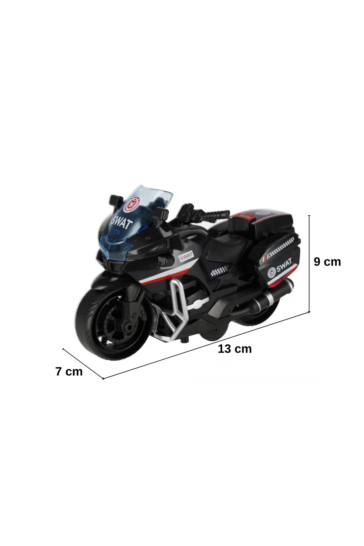 craftivio SWAT Polis Motorsikleti Sürtünmeli Hareketli Gidonlu Oyuncak Motor fotoğrafı 4 (önizleme)
