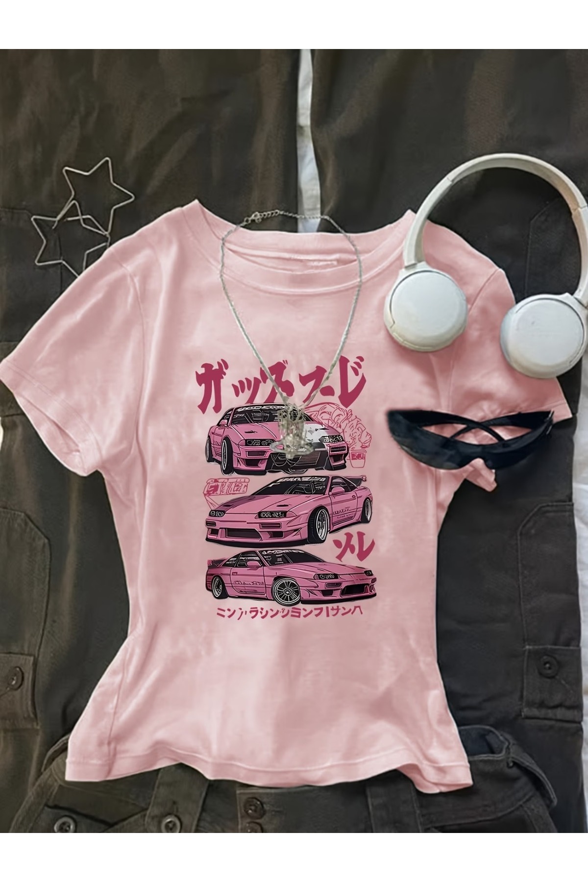 Touz  Kemer Boy Tokyo Drift Retro Japon Crop Bluz