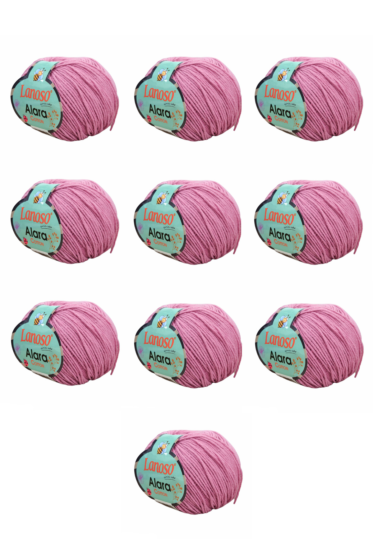 Alara Cotton 10-Pack50 g 140 m Cotton and Acrylic( 928 )Amigurumi and Knitting Yarn