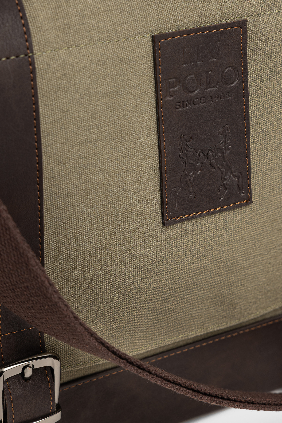 By Hakan  GK75 Omuz Askılı Kanvas (pamuk) Postacı Çantası Çapraz Çanta HAKİ - Görsel 5