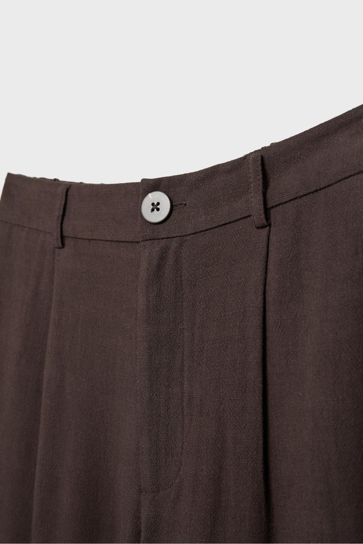 Stradivarius  Keten görünümlü straight fit pantolon - Görsel 8