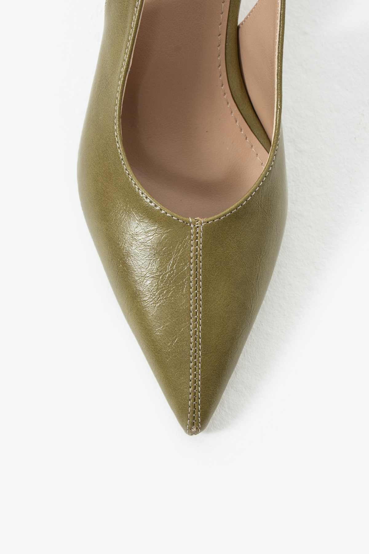 DESPİNA  CARİSO Kadın Açık Yeşil Topuklu Ayakkabı – Sivri Burun Kısa Topuk Şık Günlük Ayakkabı - Görsel 3