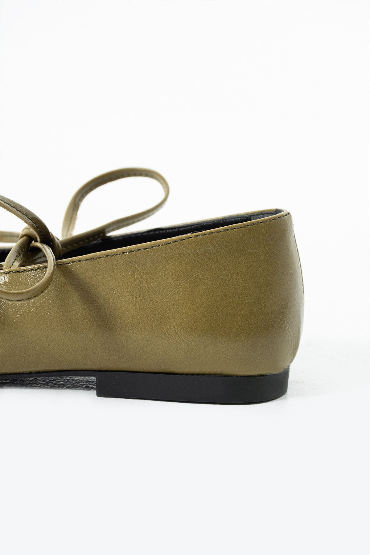 DESPİNA  MARLON Kadın Bağcıklı Babet Açık Yeşil Küt Burun Minimal Şık Ayakkabı - Görsel 7