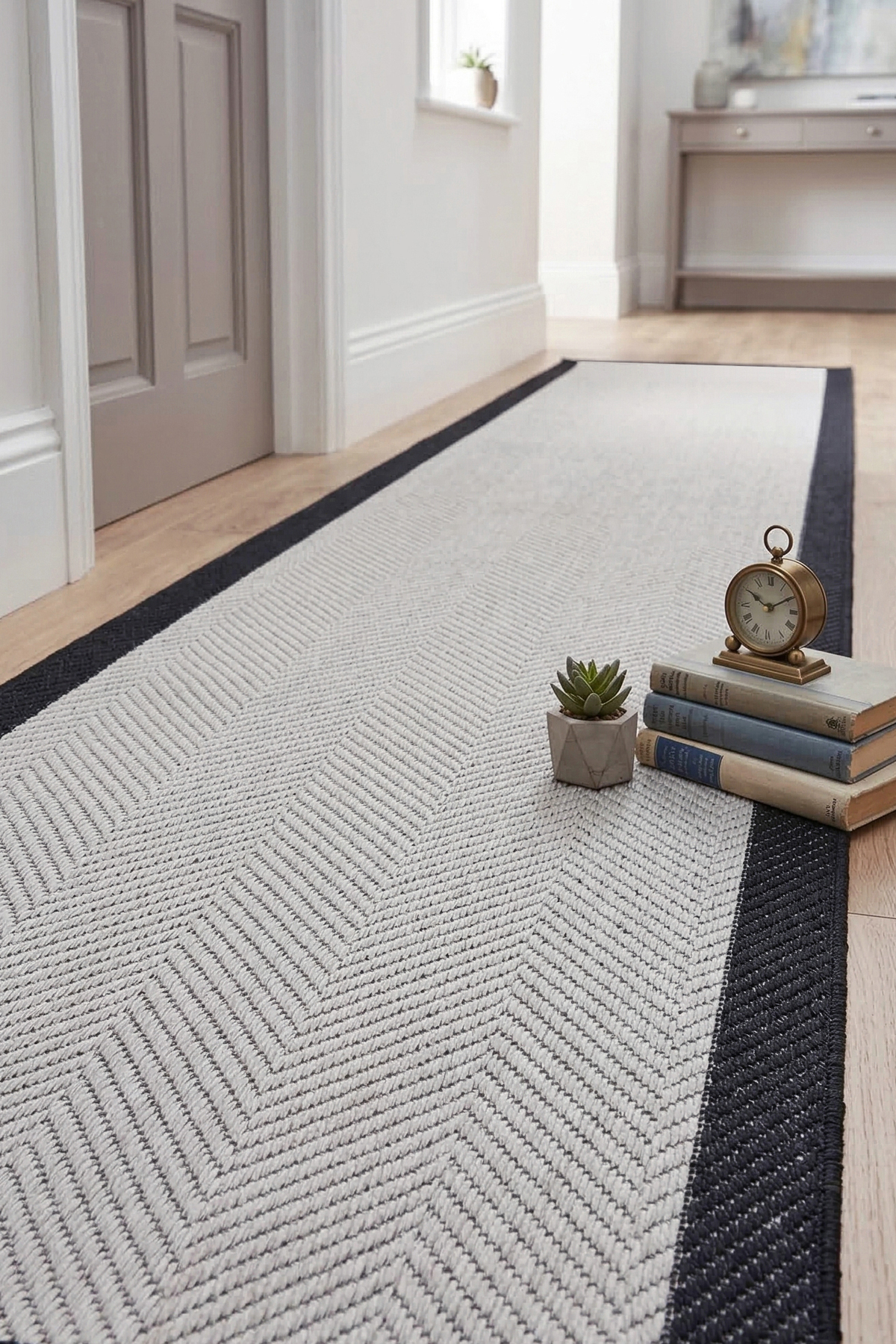 New Generation Framed Sisal Runner Soft Woven Rug Non-Slip Cotton Sole Bordered Carpet