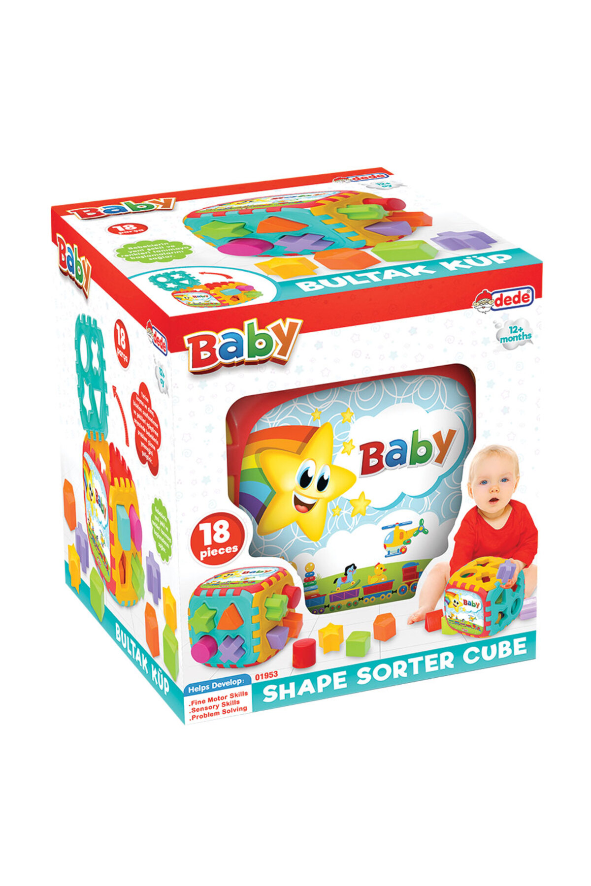 a v d a Büyük Bul Tak Küp 18 Parça Renkli Bultak Eğitici Motor ve El Becerisi Bebek Gelişim Oyuncağı fotoğrafı 2 (önizleme)