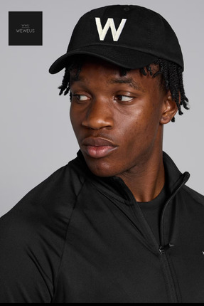 Weweus Erkek Beyaz W İşlemeli Siyah Lüks Spor Şapka