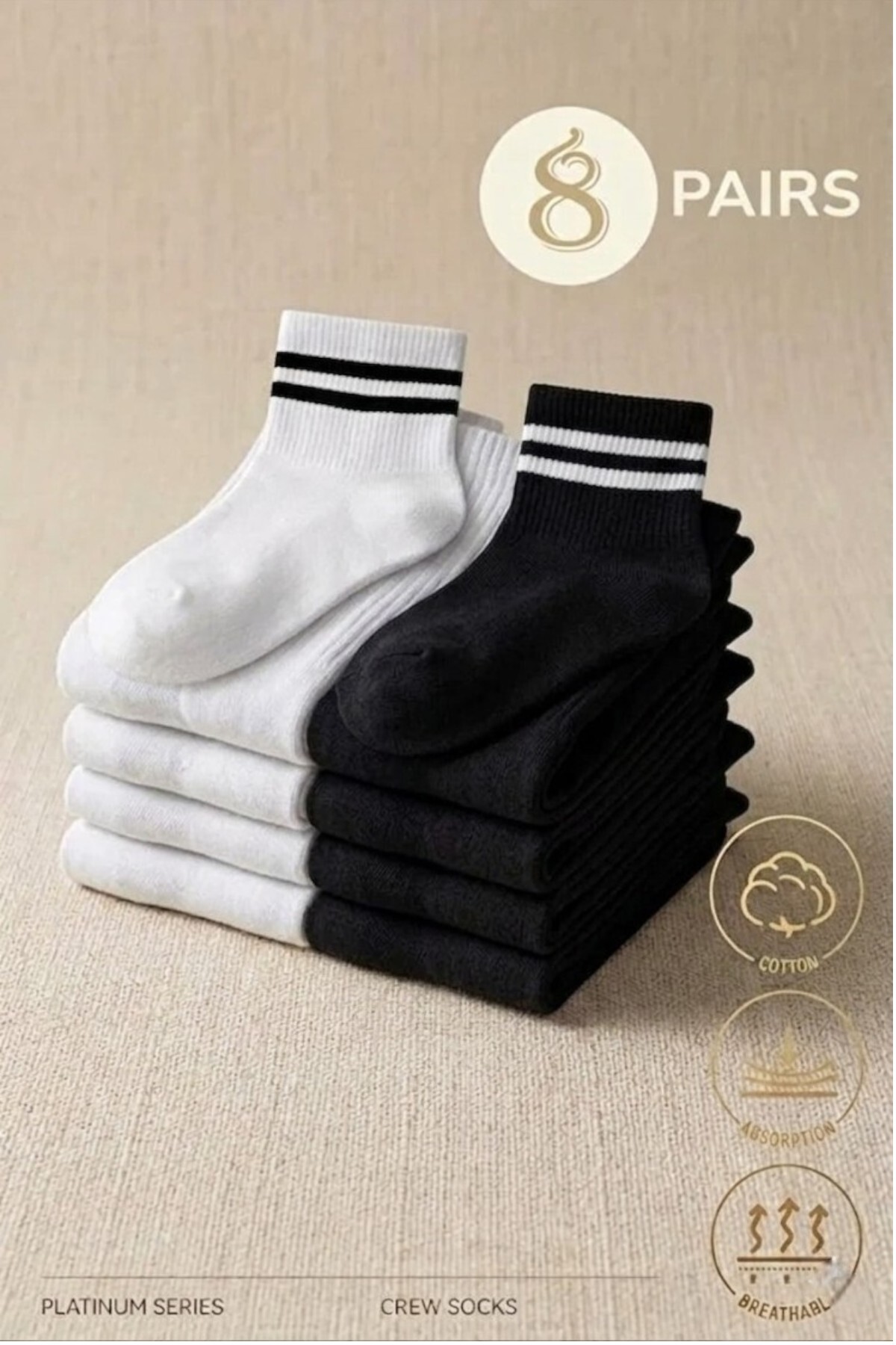 Esinti 8 ζευγάρια unisex κάλτσες κολεγιακού τύπου σε συσκευασία των Βαμβάκι κ...