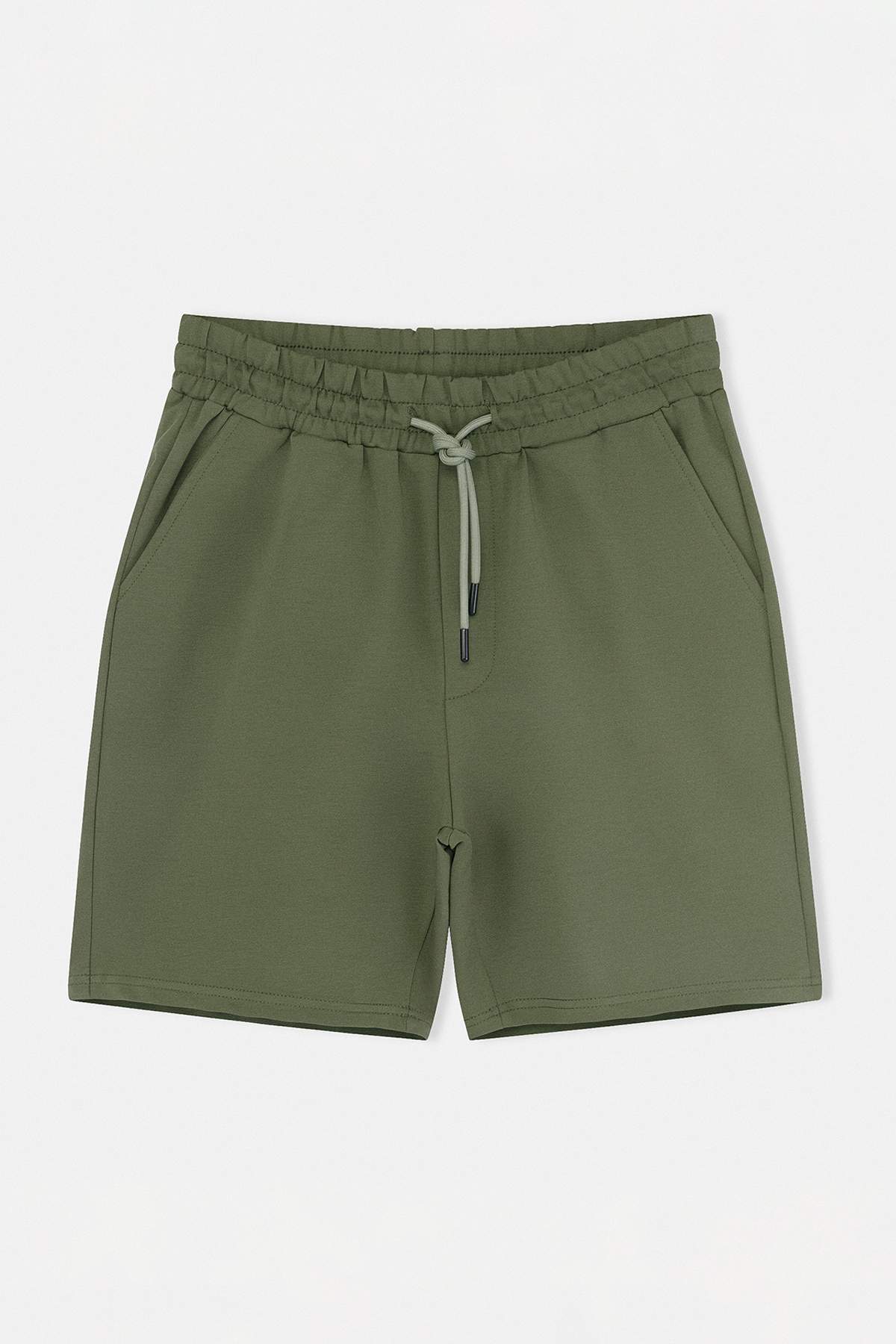 Trendyolmilla  Lacivert-Yeşil Basic Regular/Normal Kesim Düz 2'li Paket Şort TMNSS21SR0095 - Görsel 5