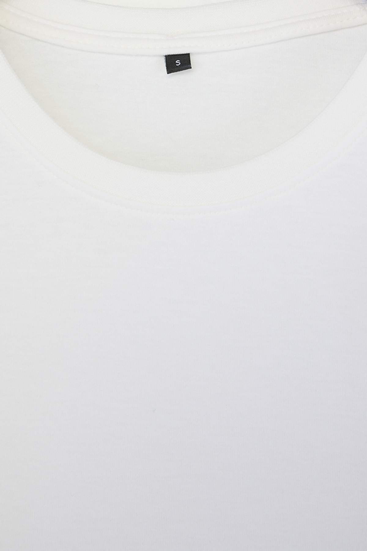 Trendyolmilla  Ekru Istakoz Nakışlı Oversize/Geniş Kesim %100 Pamuk T-Shirt TMNSS26TS00025 - Görsel 6