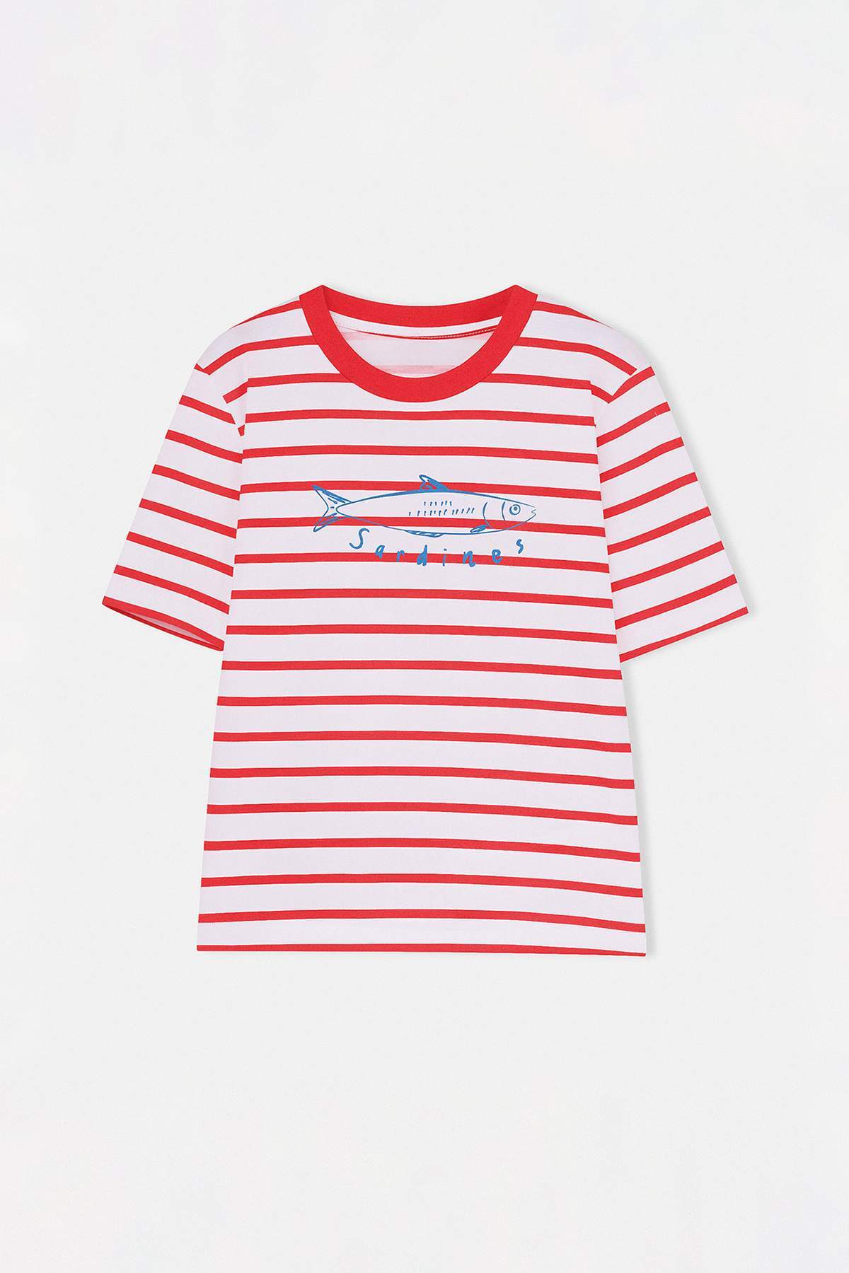 trendyolkids-boys-red-printed-short-regular-t