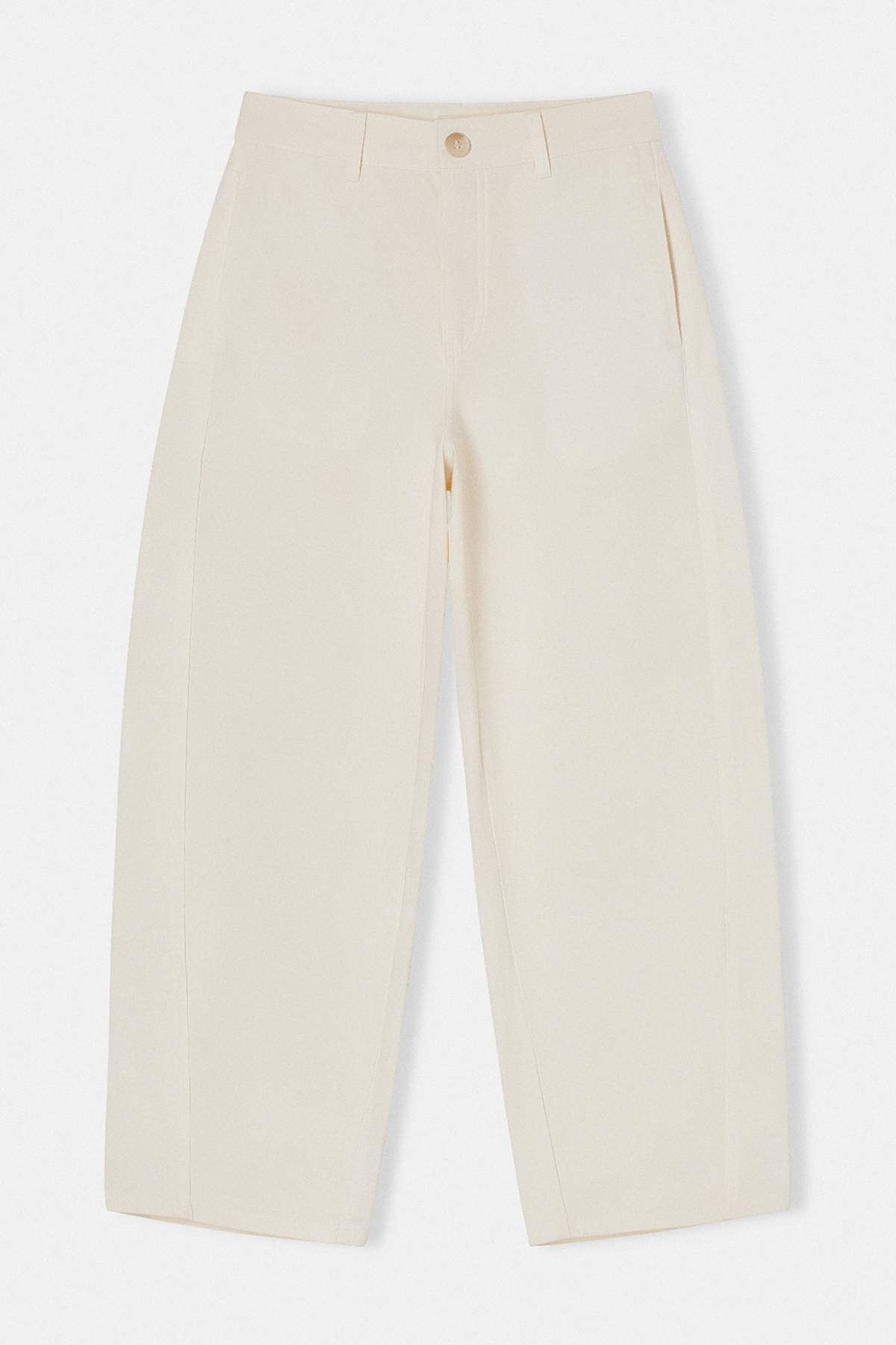 Trendyolmilla  Beyaz Gabardin Kalın Yumuşak Tuşeli Barrel Pantolon TWOSS26PL00084 - Görsel 5