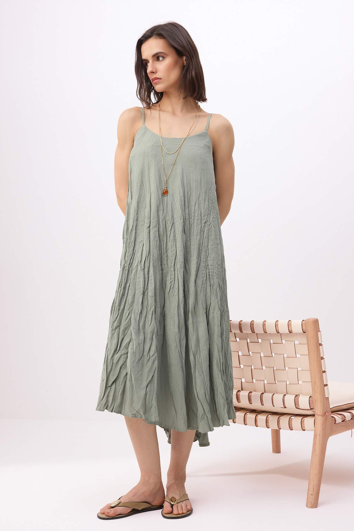 trendyolmilla-womens-green-flat-maxi-sleevele