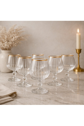 BOHEMİA CRYSTAL 250 ml 6’lı Sade Kesme Mat Altın Kahve Yanı Su Bardağı | Şık ...