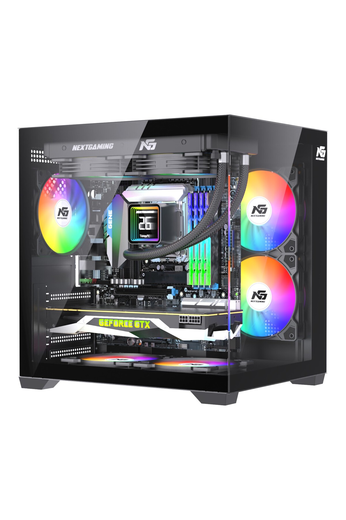 کیس کامپیوتر اوریون کیوب 5x با فن RGB قابل تعویض M-Atx رنگ مشکی