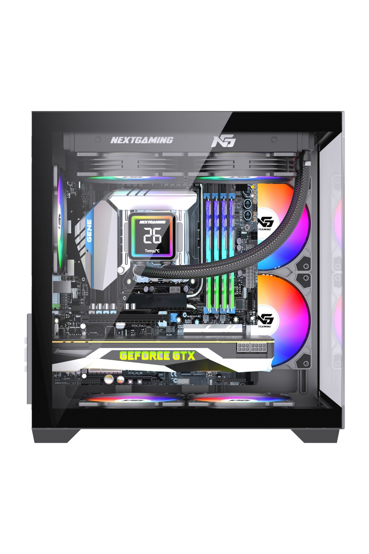 کیس کامپیوتر اوریون کیوب 5x با فن RGB قابل تعویض M-Atx رنگ مشکی