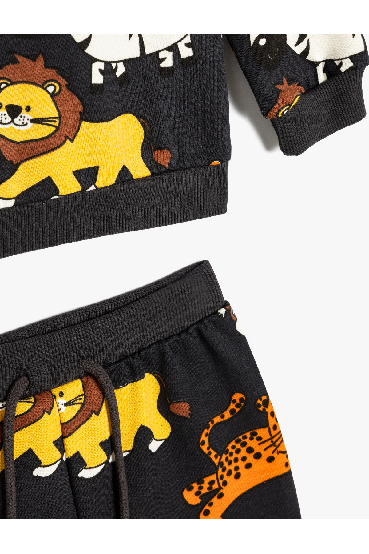 Koton Eşofman Takımı Hayvanlar Baskılı Pamuklu Şardonlu fotoğrafı 3 (önizleme)