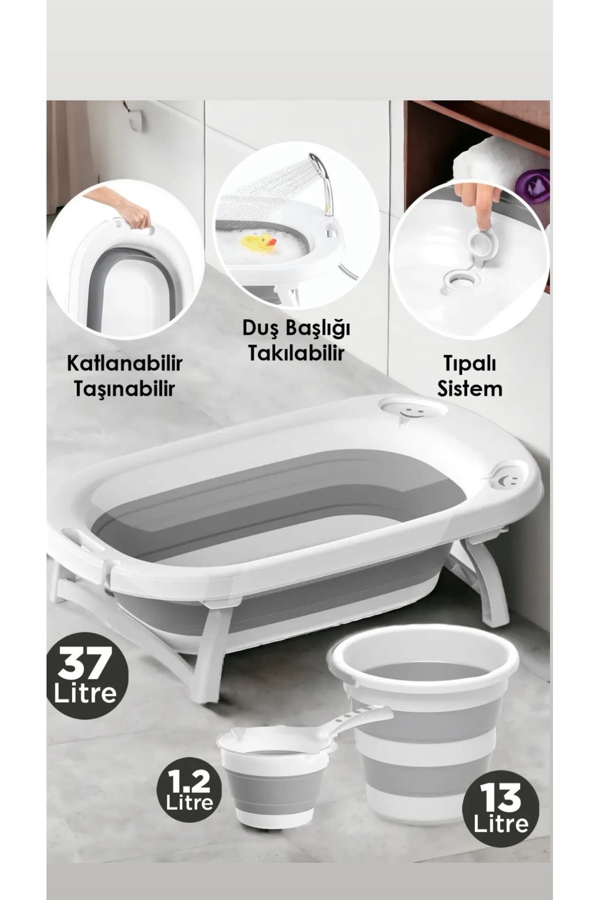 Moje Katlanır Bebek Banyo Küveti 37 litre fotoğrafı 6 (önizleme)