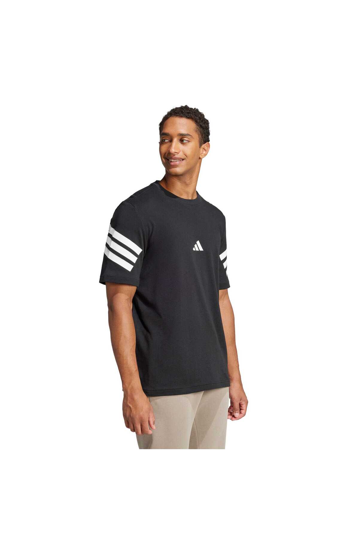 adidas Future Icons Erkek Siyah Tişört (JD4877) görsel 3