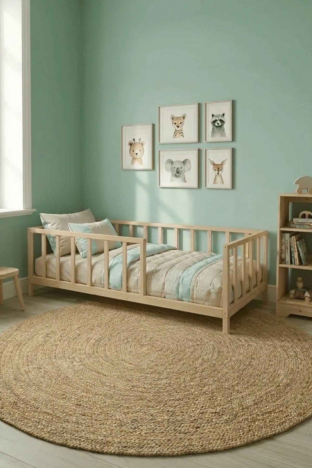 Loolpi Home Star Montessori Bebek Ve Çocuk Karyolası Unisex Doğal Ahşap Yatak fotoğrafı 3 (önizleme)