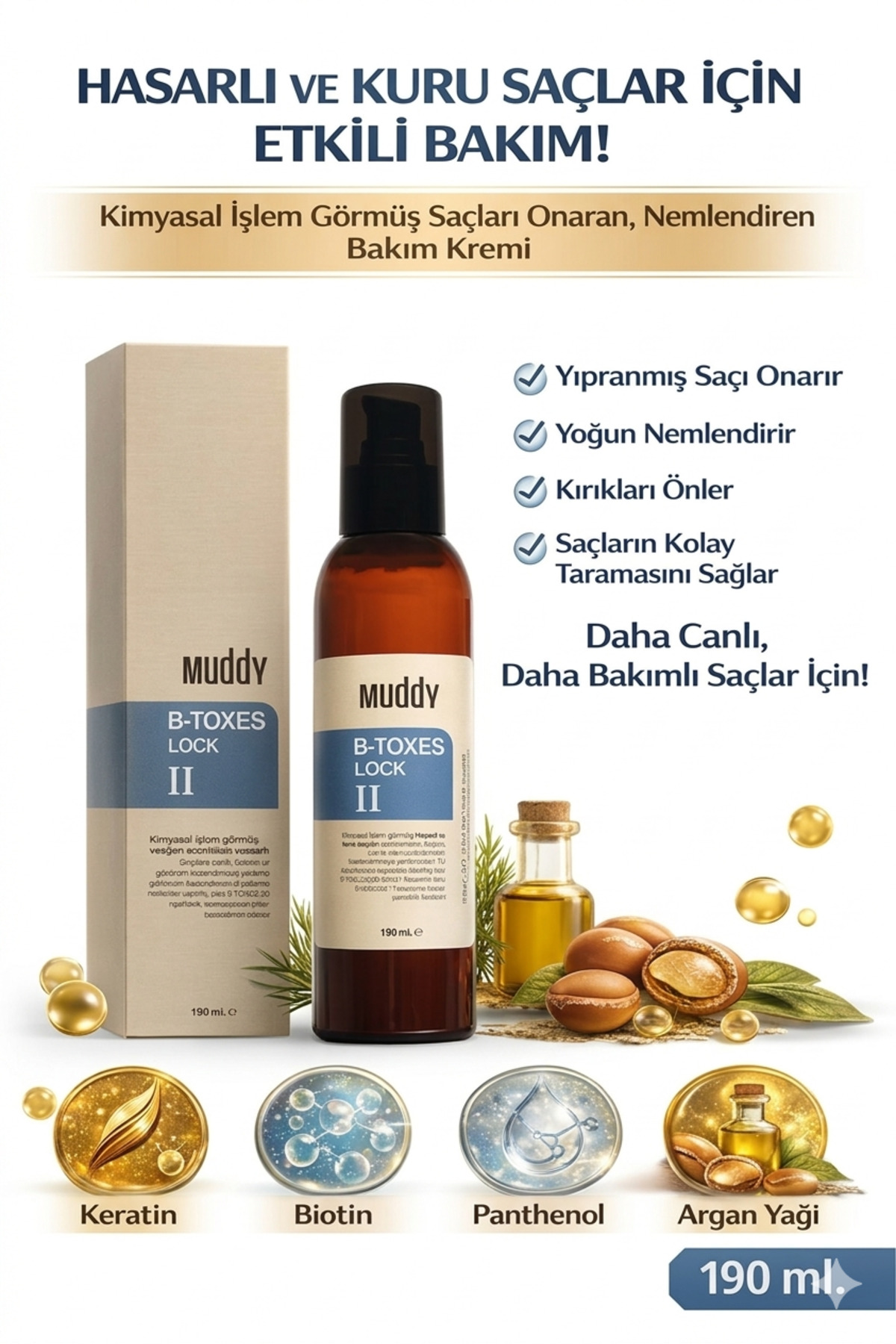 Yıpranmış Saçlara Besleyici Ve Onarıcı B-toxes Lock Iı Durulanmayan Bakım Sütü 190 Ml. — 8680419069939 — تصویر 6 از 9