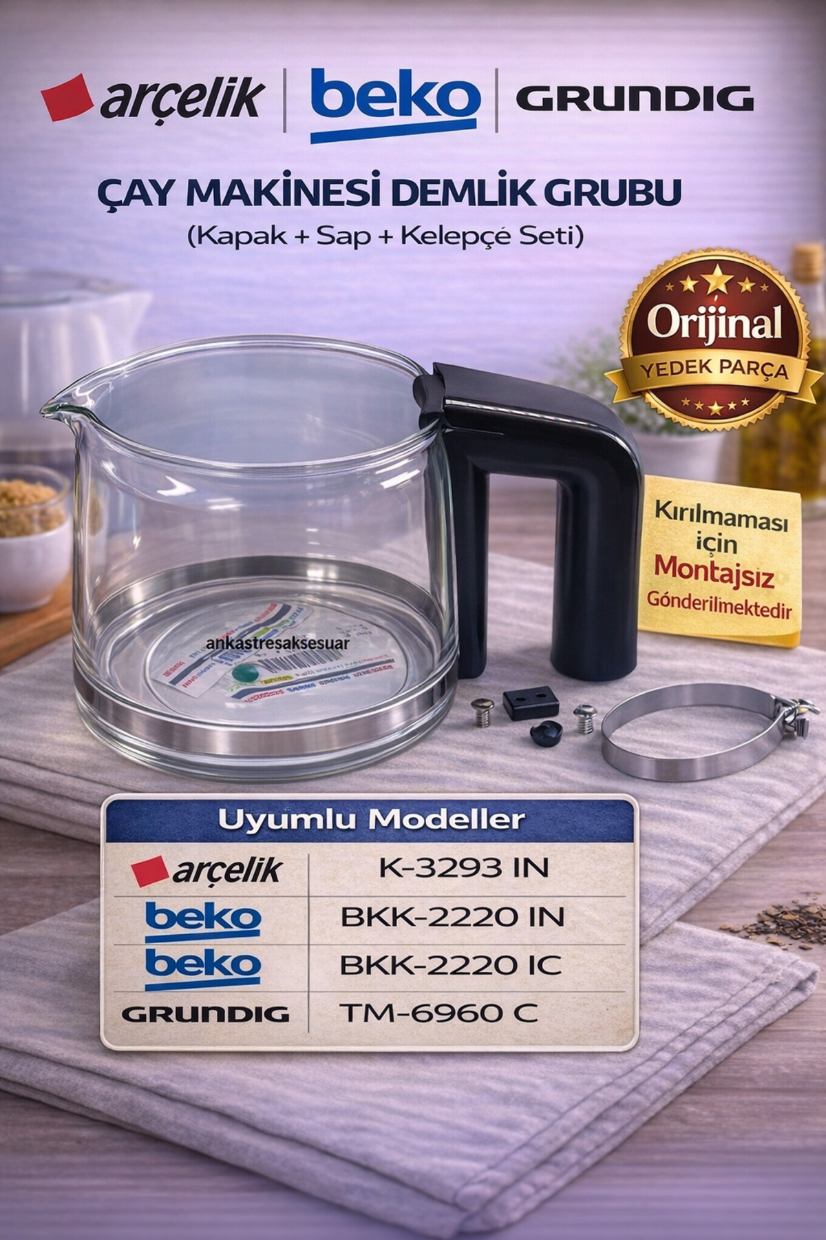 Arçelik K 3293 IN 1650 W stalen theemachine