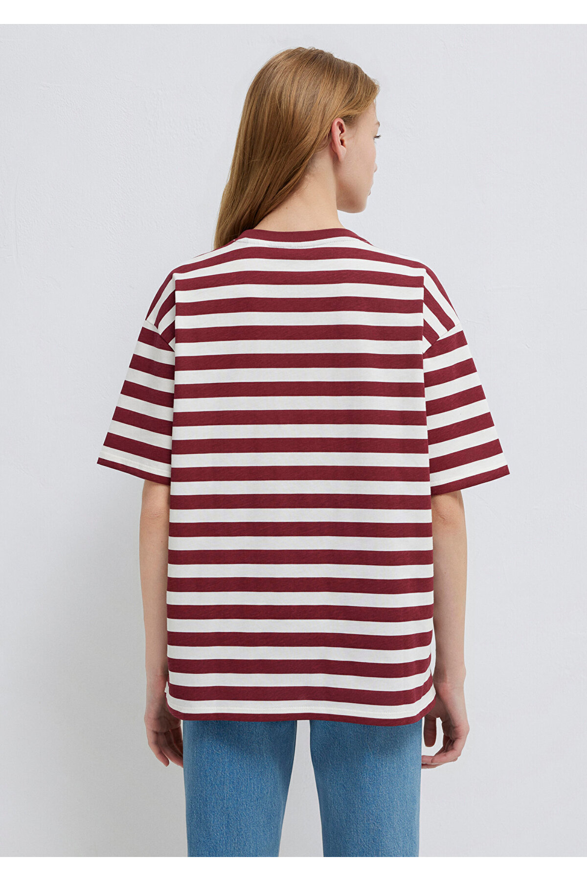 Mavi  Snoopy Baskılı Bordo Tişört Loose Fit / Bol Rahat Kesim 1614057-91577 - Görsel 5