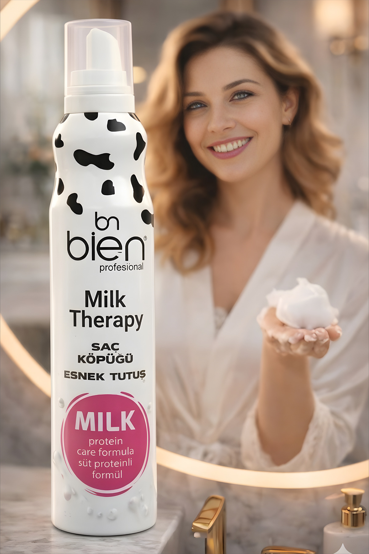 Milk Therapy Süt Proteinli Şekillendirici Saç Köpüğü Esnek Tutuş 200 ML — BİENMİLKKÖPÜK — تصویر 3 از 4