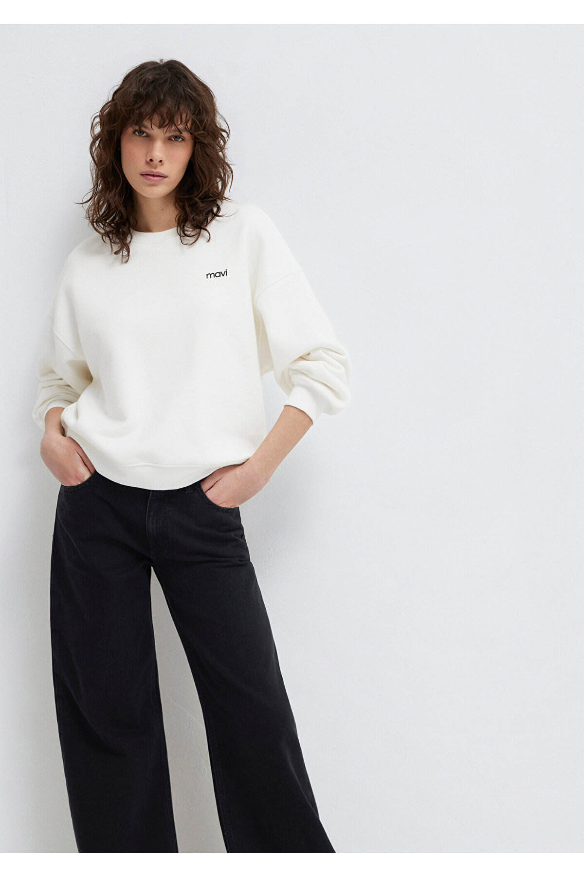 Mavi  Logo Baskılı Ekru Sweatshirt 1S10490-70057 - Görsel 2